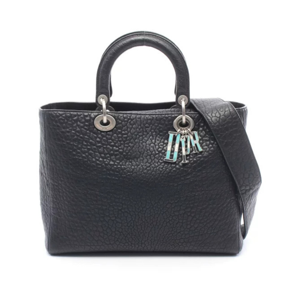 Christian Dior Diorissimo Handbag Leather Black